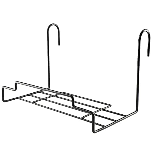 KADAX Support de pot de fleurs universel, pratique et élégant pour balustrade, balcon, terrasse, jardinière, intérieur et extérieur, support de plantes, acier, noir