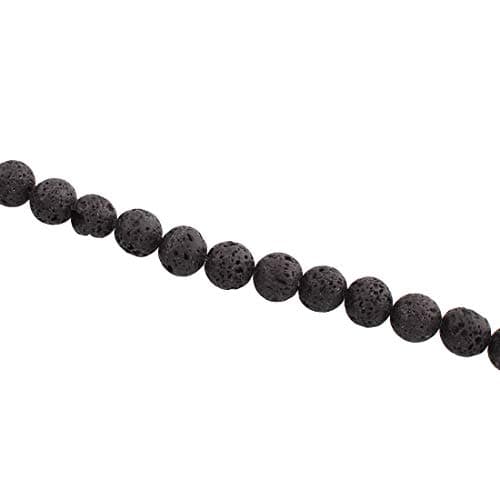 Pierre précieuse de lave Perlin 14/12/10/8/6/4 mm ronde, perles de lave, noires, pierre naturelle, pierre, pierre semi-précieuse pour bijoux, chaîne, bracelet, Pierre, Noir , 4mm 90stk 1 Strang