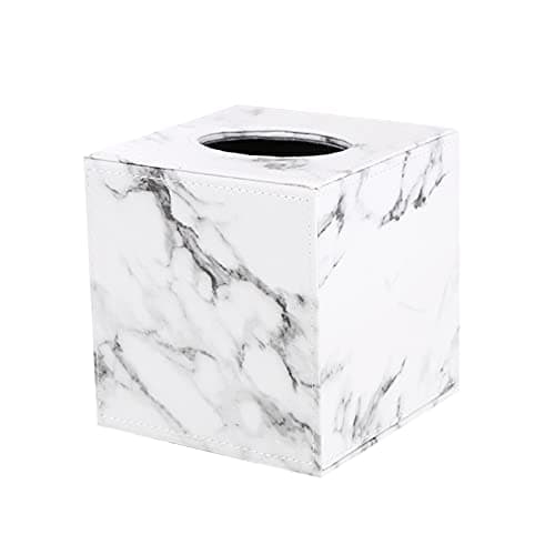 FYBlossom Boîte à Mouchoirs Rectangulaire Originale, Boîte à Mouchoirs en Cuir PU, Distributeur De Mouchoirs Marbre Europe du Nord pour Voiture Bureau Cuisine Salon (Style C)