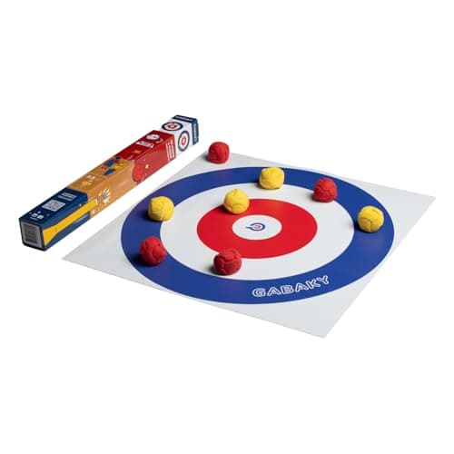GABAKY Jeu de Pétanque Originale, Mix de Palet et Curling, Cible avec 8 Boules Molles, Tout Terrain Intérieur Extérieur Indoor Outdoor (Édition Classique)