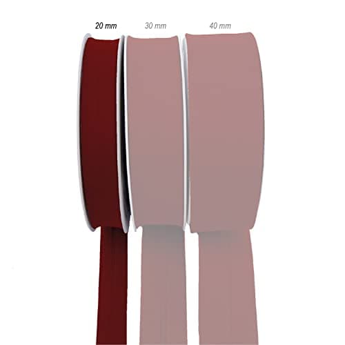 TEXTEX = Biais de 20mm de Large. 50% Coton et 50% Polyester. Pièce de 10m - (Grenat)