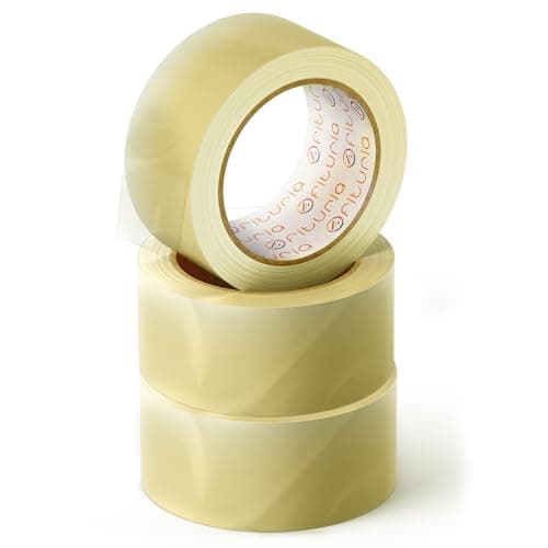 OFITURIA Lot de 3 rouleaux de ruban adhésif transparent pour emballage de cartons d'expédition et de déménagement 36 cm x 60 m