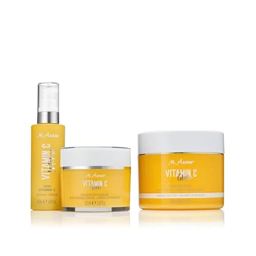 M. Asam VITAMIN C Glow Crème hydratante XXL (100 ml) – Crème visage 24 h à la vitamine C, hydratation intense, effet lissant et raffermissant, particules d'or et curcuma pour un teint éclatant