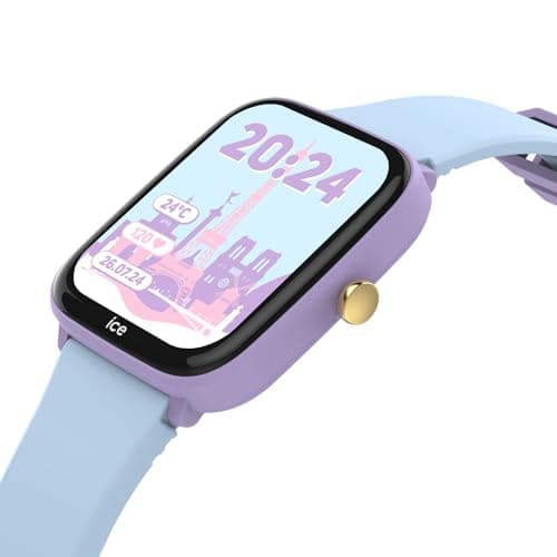 Ice-Watch - ICE smart junior 2.0 Purple Soft blue - Montre connectée violette pour enfant avec bracelet en silicone bleu - 022801 (1,75 pouces)