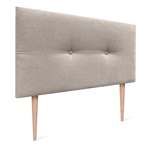 DHOME Tête de lit en Similicuir ou en Tissu AQUALINE Pro Haute qualité d'ameublement Gamme DE Couleurs Nouvelles Tête de lit Deluxe (Tissu Beige, 90x105cm avec Pieds (Lits 70/80/90))