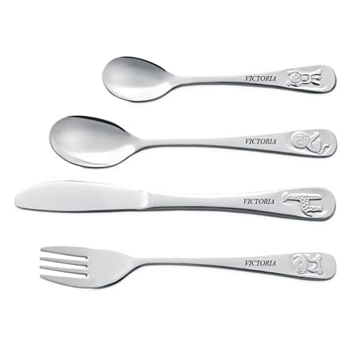 Maverton Set de couverts de table avec prénom dans boîte en bois imprimée - Thème Animal - Cadeau bapteme personnalisé - Couvert bebe - Couvert enfant - Cadeaux bébé - Coutellerie gravée - Photo 5