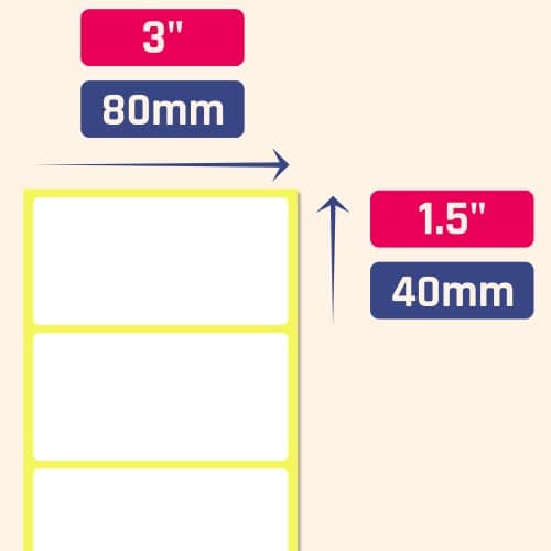 100 Pièces, 80 x 40 mm, Étiquette Autocollantes Papier Blanc