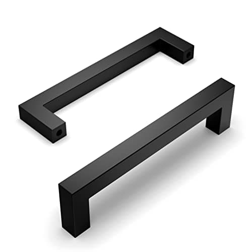 Amerdeco Lot de 20 Poignee de Meuble Noir Cuisine Entraxe 128mm Acier Inoxydable Poignée Meuble Cuisine Poignées pour Placards Poignet de Porte Cuisine Poignet Meuble Cuisine