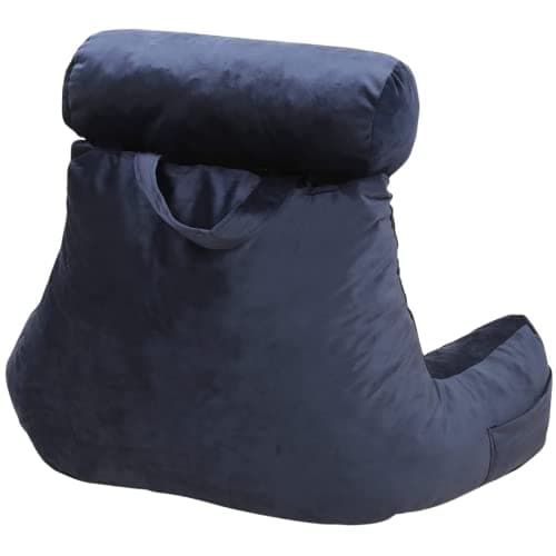 Bananair Coussin de Lecture - Doux et Confortable - Soutien Dorsale Optimale - Accoudoirs Pratiques et Assise Ergonomique - Oreiller de Lecture, Fauteuil de Lecture (Bleu)