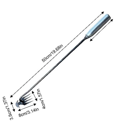 JINGAN Désherbeur en acier inoxydable | Débroussailleuse manuelle en acier inoxydable avec 4 dents | Accessoires d'entretien du jardin antirouille, râteau et houe pour jardin