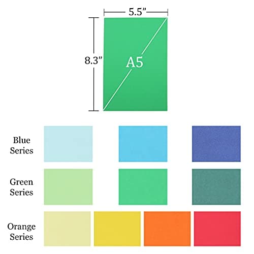 Quanerba 10 Pièces Cahier Ligné Carnet de note A5 (21X 14,8cm), Bloc-notes Ligné 60 pages (30 feuilles), Couleurs de bonbons Cahier Étudiant, Carnet en Carton,Cahier Classique (A5)