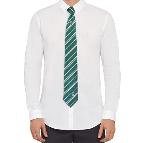 Cinereplicas - Harry Potter - Cravate avec Pin's - Edition Deluxe - Licence Officielle - Serpentard - Taille Unique - 100% Microfibres - Vert