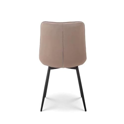 Kosmi - Lot de 2 chaises Beiges Style scandinave avec Assise en Tissu rembourré et Pieds en métal Noir