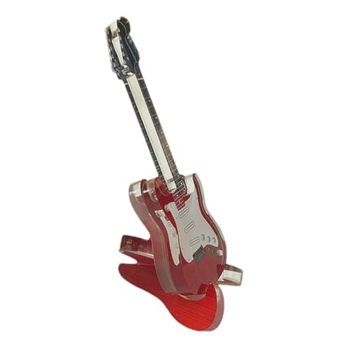 Idezek Figurine de guitare électrique, modèle de guitare électrique miniature - Modèle miniature en acrylique avec support - Figurine de table pour la maison, décor d'instruments de musique, modèle de