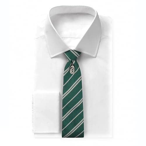 Cinereplicas - Harry Potter - Cravate avec Pin's - Edition Deluxe - Licence Officielle - Serpentard - Taille Unique - 100% Microfibres - Vert