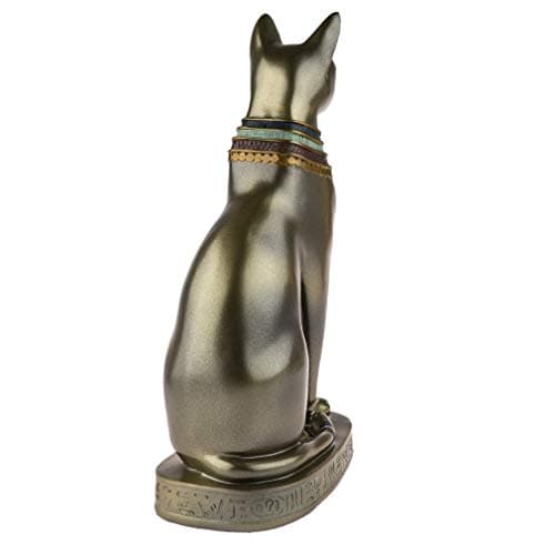 lachineuse - Statuette Chat Égyptien Bastet 19 cm - Déesse Égyptienne - Statue Décoration Égypte Antique - Figurine Objet Egyptien Chat - Buste Egyptien - Idée Cadeau Originale Déco - Dieu Sculpture