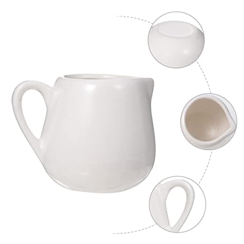 PRETYZOOM Un Verre 4 Pièces cuillère à sauce pichets à vapeur expresso pichet en porcelaine blanche pot de creme pot a lait contenants de sauce tasses de café mini tasse à sauce salade