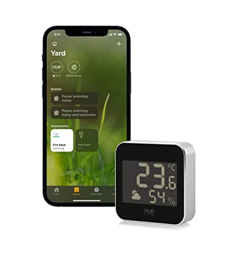 Eve Weather (Apple Home) - Station météo connectée pour le suivi de la température, du taux d’humidité et de la pression atmosphérique, tendance météo, IPX4, Bluetooth, Thread