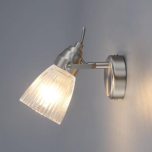 Lindby Applique Murale Kara à intensité variable (Moderne) en Gris Verre e. a. pour Salle de bain (1 lampe,à G9), Luminaire salle bain, Lampe WC