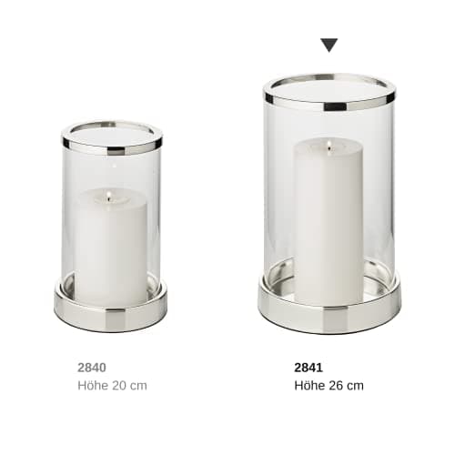 Edzard Lanterne Sanremo, argenté, résistant au ternissement, Hauteur 26 cm