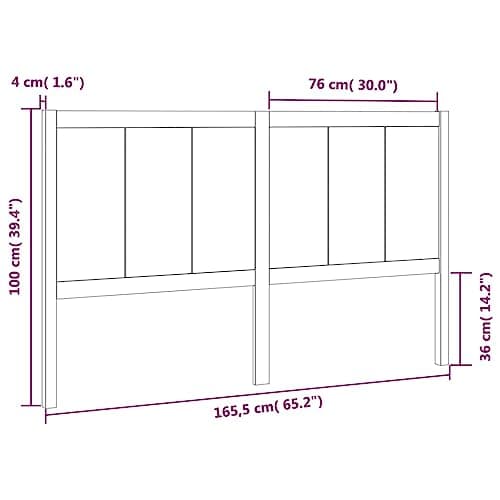 Coavain Tete de Lit 160 cm Tête de Lit Lit d'adulte Brun 165,5x4x100 cm