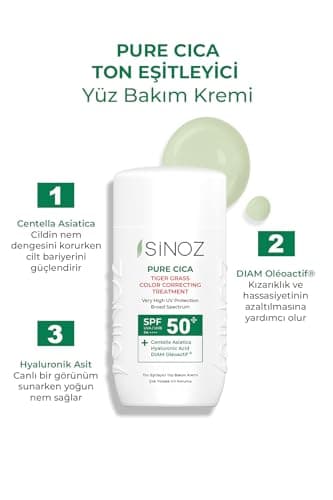 Sinoz,Pure Cica Color Correcting Treatment Fluid Sunscreen SPF50+ / PA++++