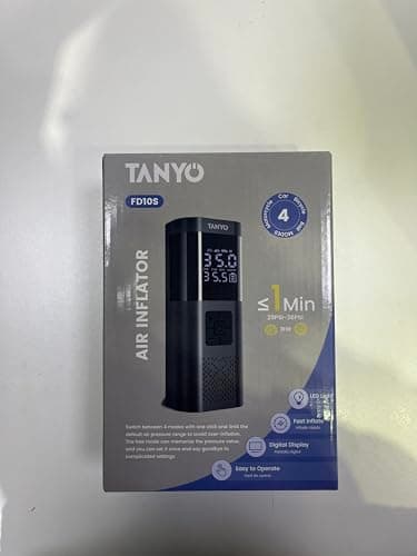 TANYO Compresseur à Air Portatif, 150PSI Gonfleur Pneus Voiture sans Fil avec Lumière LED, Pompe a Velo Electrique, Mini Compresseur Voiture 12V DC pour Vélo, Moto, Scoote, Balle