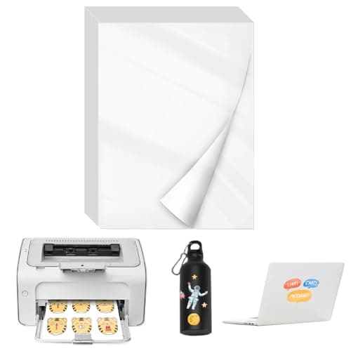 ADERTOS 30PCS Papier Autocollant Imprimante, Papier Autocollant Jet d'Encre A4 Imprimables Papier Autocollant Étiquette Adhésif Imprimable Feuilles de Papier Autocollant Pour Etiquettes Blanc Brillant