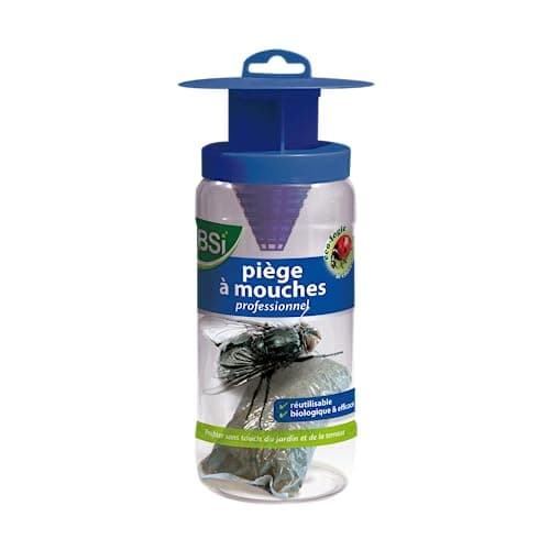 BSI - Piège A Mouches - Attrape Et Digère Jusqu'à 20 000 Insectes - Avec son Attractif - Pour Un Usage Extérieur - Prêt A l'Emploi - Réutilisable