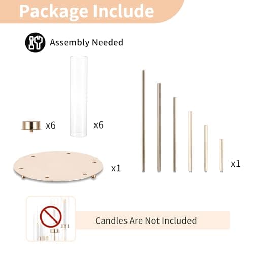 NUPTIO Bougeoirs Or Hurricane Verre - 60cm Grand Bougeoir à Papillon Cylindrique Transparent 6 Bras Bougie Métallique Couvre Cheminée Centrepieces de Mariage Extérieur Tables Décor de Noël