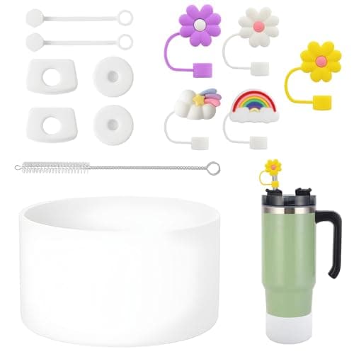 Accessoires pour stanley cup 5 couvercles de paille pour pailles de 9 à 10 mm 6 protections contre les fuites en silicone 1 brosse à paille 1 couvercle pour gobelet Stanley Cup Quencher de 40/30 oz