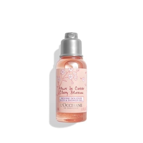 L'OCCITANE - Coffret de Noël Maisonnette Fleurs de Ceriser - Mousse Douceur Gel Douche, Lait Perlé Corps et Crème Mains - Fabriqué en France