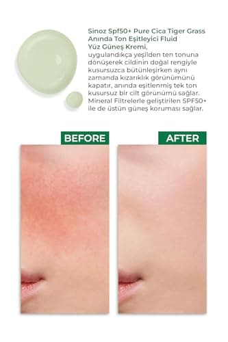 Sinoz,Pure Cica Color Correcting Treatment Fluid Sunscreen SPF50+ / PA++++