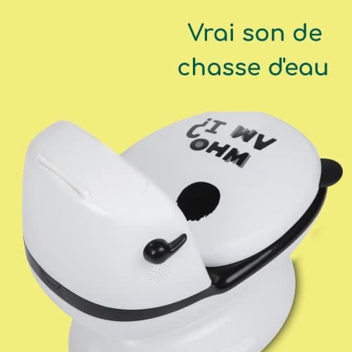 Bebeconfort Pot Bébé Toilette, Siège d'Apprentissage de la Propreté, 1-4 ans, 0-20 kg, Pare-Éclaboussures, Vrai son de Chasse, Cuvette Amovible, Facile à Nettoyer, Pied en Caoutchouc, Ours Pande