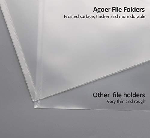 Lot de 20 Pochette Plastique A4 - Pochette Transparente A4 - Pochette à Bouton Pression A4 - Pochette Plastique A4 avec Rabat - Pochette Document A4 avec Porte-carte pour l'Organisation de Documents