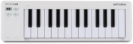 Arturia MicroLab Mk3 White - clavier midi | Détails clés : Mk3, contrôleur MIDI universel pour production musicale, blanc