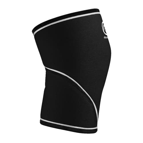 Rehband Genouillère en néoprène de 7 mm, bandage de genou sportive pour CrossFit et powerlifting, stabilise les articulations et les muscles, Couleur:Noir - 1 Paire, Taille:XL