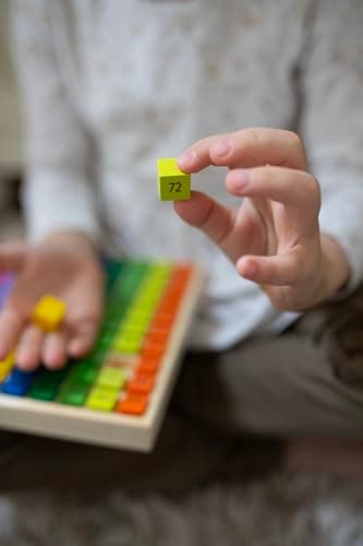 Natureich Montessori Mathématique 1x1 Tableau Garçon et Fille, Enfants à Partir 3 Ans, Planche D’Empilage Et De Tri Éducatif, Jouets en Bois pour Apprends à Compter, Nombres, Motrices, Multiplication
