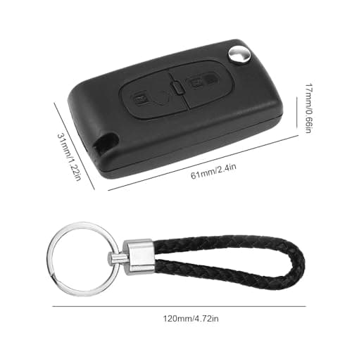 ZIGefofo 2 Boutons Coque Clé de Voiture Compatible avec Peugeot 207 SW CE0536 307 308 3008 5008 Partner et Citroen C3 C2 C4 C5 C6 Boîtier Cle de Télécommande Boitier Clef de Remplacement