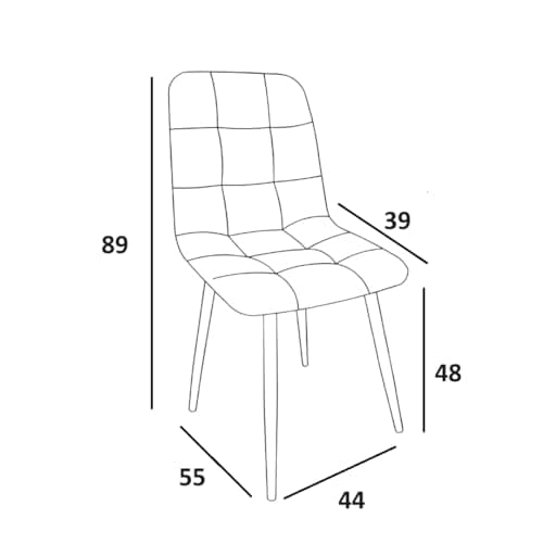 Colenis® - Chaises de Salle à Manger Ela - Lot de 4 - Cognac - Microfibre - Chaise de Cuisine - Pieds en métal Stable