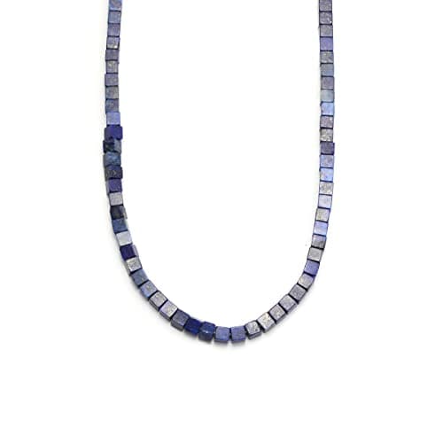 Pierre naturelle 4×4mm carré Cube Lapis Lazuli Gemstone perles en vrac pouvoir de guérison d’énergie de cristal pour la fabrication de bijoux perles de puissance 15"