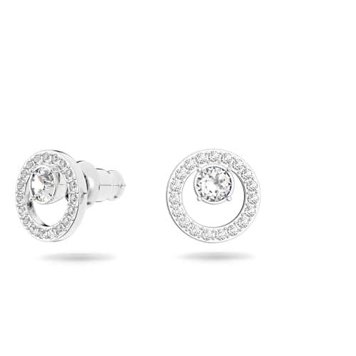 Swarovski Boucles d'oreilles Creativity Circle, petit, blanc, métal rhodié