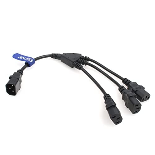 Eonvic Câble d'alimentation répartiteur Y IEC 320 C14 mâle vers 3 x C13 femelle 0,3 m