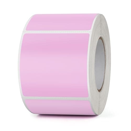 YIKIADA Lot de 500 Étiquettes Thermiques Adhésives 50 X 50 mm Violet Rouleaux Autocollantes Imperméable Amovible Imprimables pour Bureau École QR Inventaire