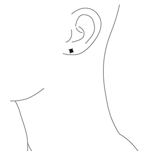 Boucles D'Oreilles Solitaires En Zircon Cubique De Taille Princesse 3Ct Noir Sur Noir Pour Hommes Femmes Cz Secure Screw Back Plaqué Noir .925 Argent Sterling