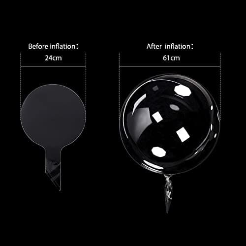 OSDUE LED Ballons, Paquet de 10 Ballons Lumineux, 24 Pouces Ballons Bobo à l'Hélium Transparent avec 10 Guirlandes Lumineuse pour la Saint Valentin Halloween Noël Mariage Décoration (Couleur chaude)