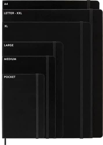 Moleskine - Carnet de Notes Classique Augmenté, Carnet de Notes Ordinaire, Couverture Souple et Fermeture Elastique, Grand Format 13 x 21 cm, Couleur Rouge Ecarlate, 400 Pages