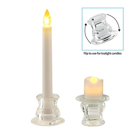 PChero Chandelier Bougeoir en Verre Decoratif Bougeoirs pour Bougies Coniques Decoration Noel Mariage Table Maison Chambre Salon – Lot de 12