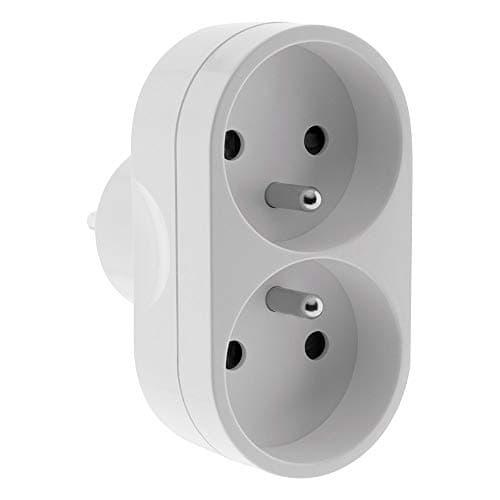 Multiprise 2 Prises pour façade - Biplite - 2x16A - Blanc - Zenitech