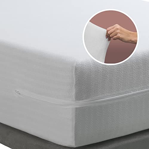 Tural - Housse de Matelas 100x190/200 cm | Elastique et Résistant | avec Fermeture Éclair | Certifié Oeko-TEX | Housse de Matelas Réglable - Blanc